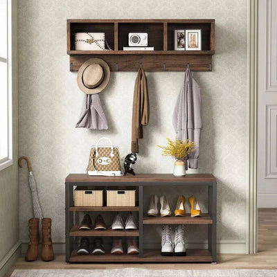 Vintage Wooden Coat Rack with 7 Hooks | Living Room | Luvasmr - Satisfyingly Organised