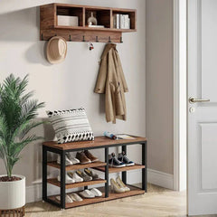 Vintage Wooden Coat Rack with 7 Hooks | Living Room | Luvasmr - Satisfyingly Organised