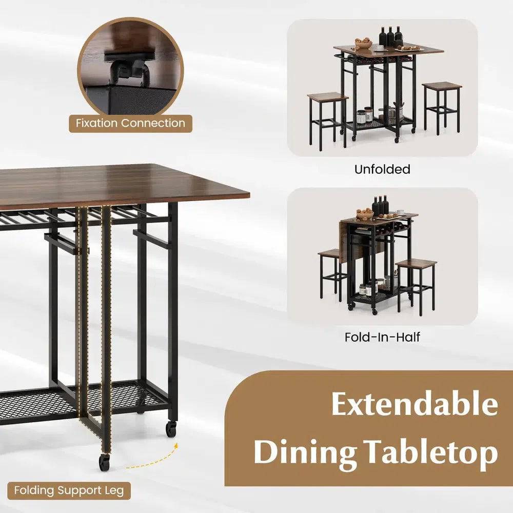 GOFLAME 3 Piece Dining Table Set Extendable Kitchen Table Folding Breakfast Table |  | Luvasmr - Satisfyingly Organised