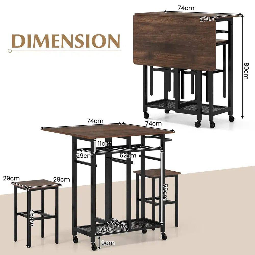 GOFLAME 3 Piece Dining Table Set Extendable Kitchen Table Folding Breakfast Table |  | Luvasmr - Satisfyingly Organised