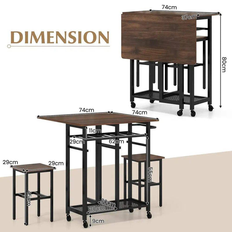 GOFLAME 3 Piece Dining Table Set Extendable Kitchen Table Folding Breakfast Table |  | Luvasmr - Satisfyingly Organised