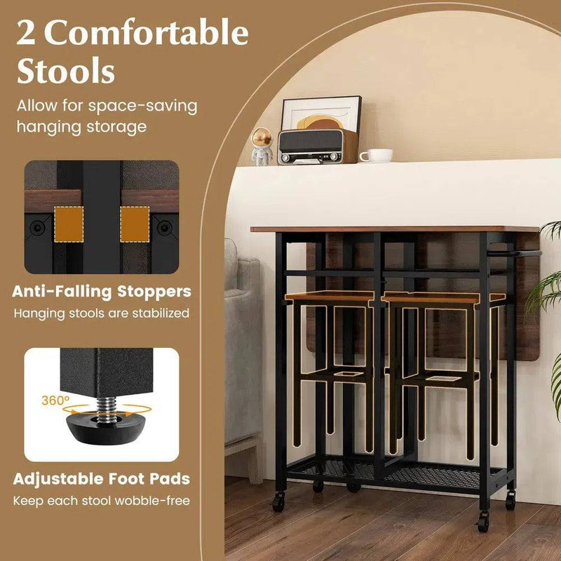 GOFLAME 3 Piece Dining Table Set Extendable Kitchen Table Folding Breakfast Table |  | Luvasmr - Satisfyingly Organised