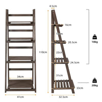 4-Tier Foldable Wooden Ladder Shelf | Living Room | Luvasmr - Satisfyingly Organised