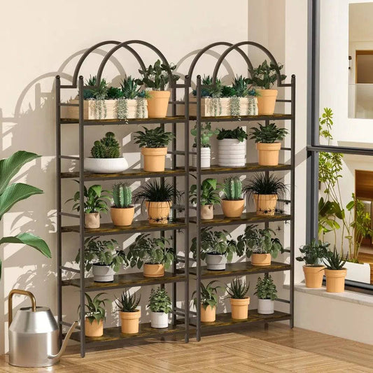 5 Tier Arched Metal Plant Stand & Bookshelf | Living Room | Luvasmr - Satisfyingly Organised