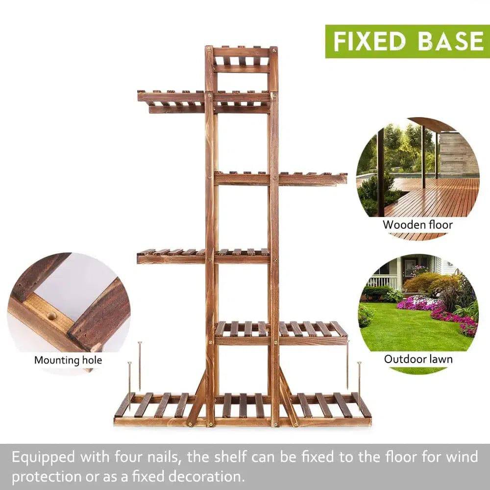 6-Tier Solid Pine Wood Plant Stand | Living Room | Luvasmr - Satisfyingly Organised