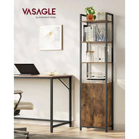VASAGLE 6-Tier Bookcase, Tall Bookshelf with Door, Metal Frame, Adjustable Shelves, 24 x 40 x 159.5 cm |  | Luvasmr - Satisfyingly Organised
