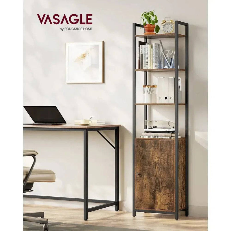 VASAGLE 6-Tier Bookcase, Tall Bookshelf with Door, Metal Frame, Adjustable Shelves, 24 x 40 x 159.5 cm |  | Luvasmr - Satisfyingly Organised