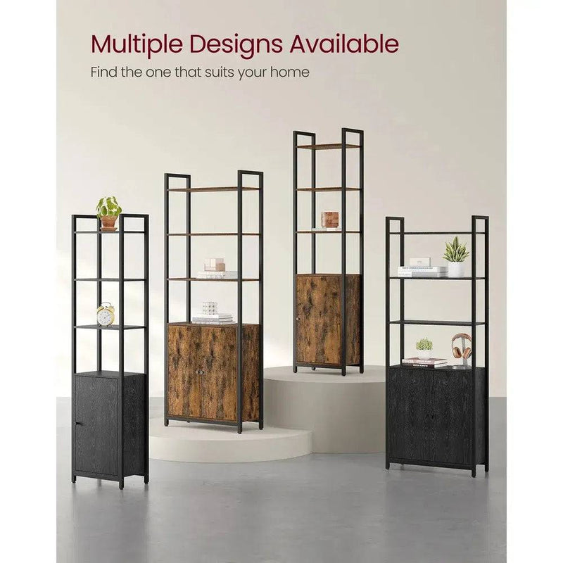 VASAGLE 6-Tier Bookcase, Tall Bookshelf with Door, Metal Frame, Adjustable Shelves, 24 x 40 x 159.5 cm |  | Luvasmr - Satisfyingly Organised