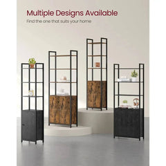 VASAGLE 6-Tier Bookcase, Tall Bookshelf with Door, Metal Frame, Adjustable Shelves, 24 x 40 x 159.5 cm |  | Luvasmr - Satisfyingly Organised