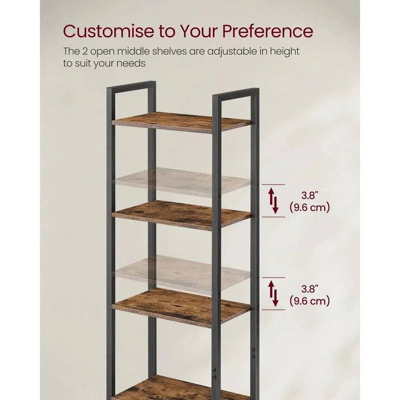 VASAGLE 6-Tier Bookcase, Tall Bookshelf with Door, Metal Frame, Adjustable Shelves, 24 x 40 x 159.5 cm |  | Luvasmr - Satisfyingly Organised