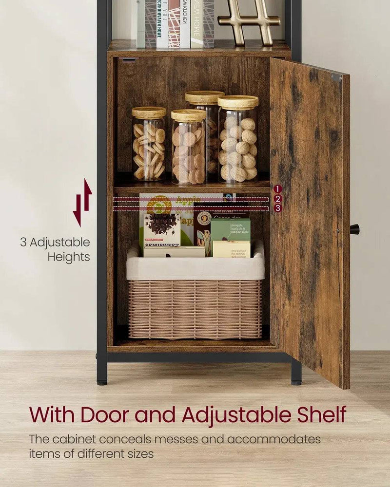 VASAGLE 6-Tier Bookcase, Tall Bookshelf with Door, Metal Frame, Adjustable Shelves, 24 x 40 x 159.5 cm |  | Luvasmr - Satisfyingly Organised