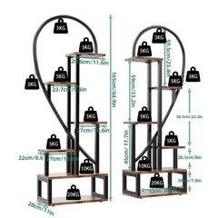 6-Tier Wood and Metal Plant Flower Rack | Living Room | Luvasmr - Satisfyingly Organised