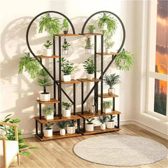 6-Tier Wood and Metal Plant Flower Rack | Living Room | Luvasmr - Satisfyingly Organised