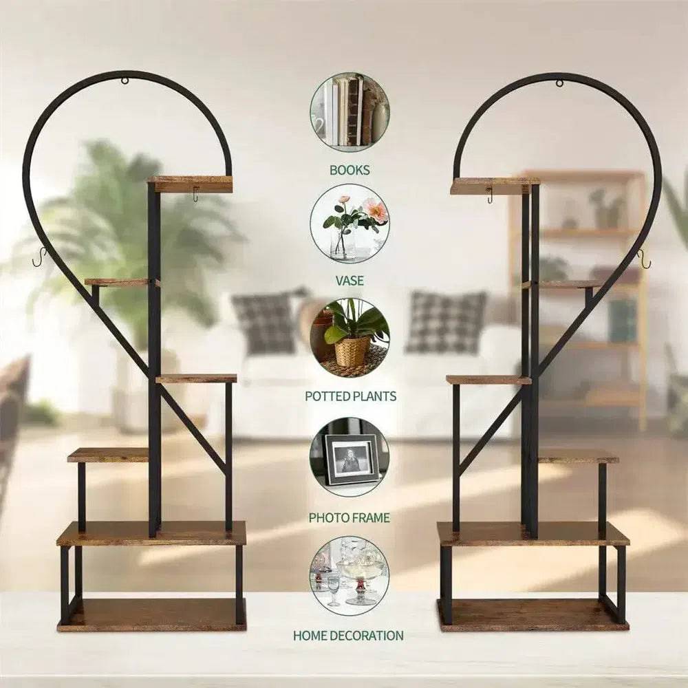 6-Tier Wood and Metal Plant Flower Rack | Living Room | Luvasmr - Satisfyingly Organised