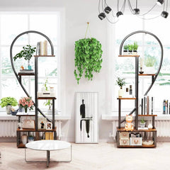 6-Tier Wood and Metal Plant Flower Rack | Living Room | Luvasmr - Satisfyingly Organised