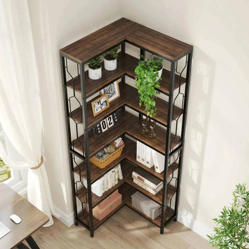 7-Tier Corner Bookcase | Living Room | Luvasmr - Satisfyingly Organised