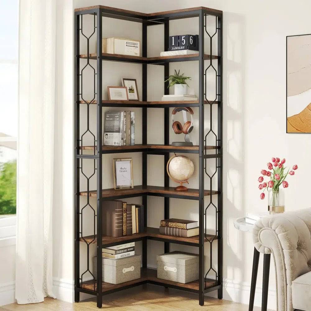 7-Tier Corner Bookcase | Living Room | Luvasmr - Satisfyingly Organised