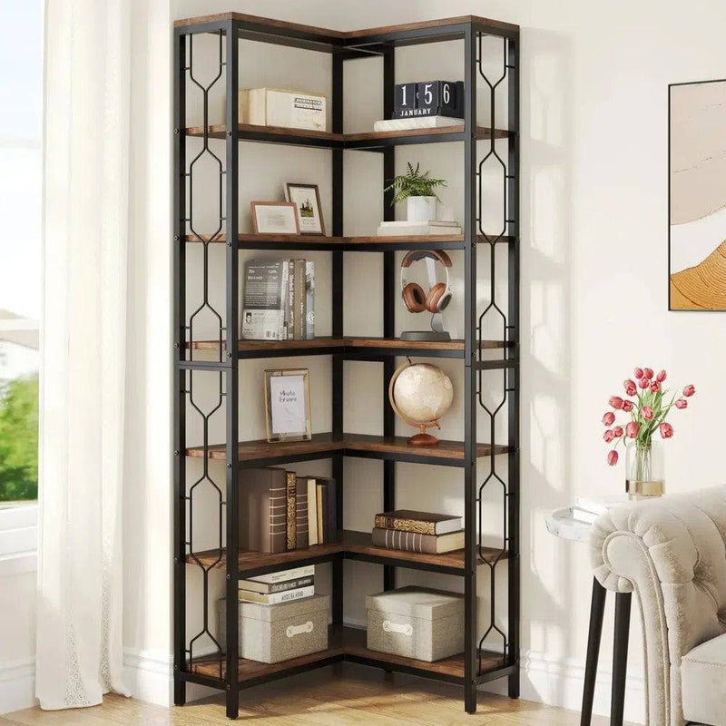 7-Tier Corner Bookcase | Living Room | Luvasmr - Satisfyingly Organised