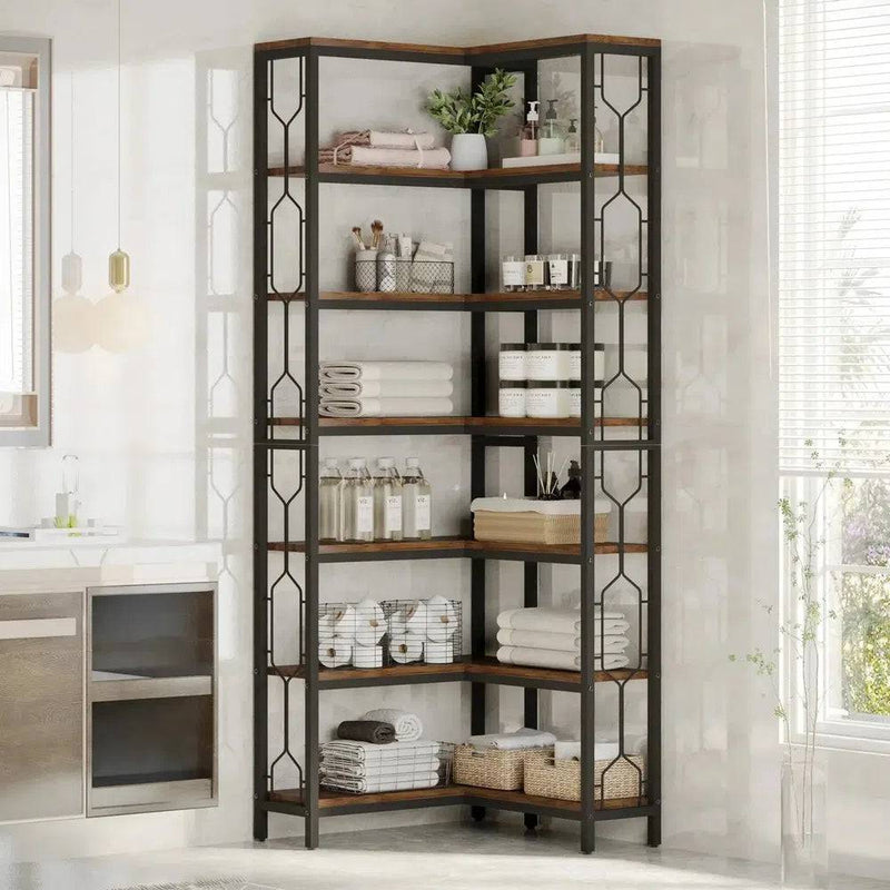 7-Tier Corner Bookcase | Living Room | Luvasmr - Satisfyingly Organised