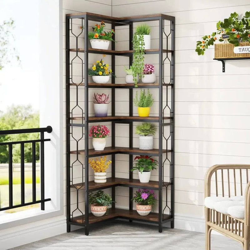7-Tier Corner Bookcase | Living Room | Luvasmr - Satisfyingly Organised