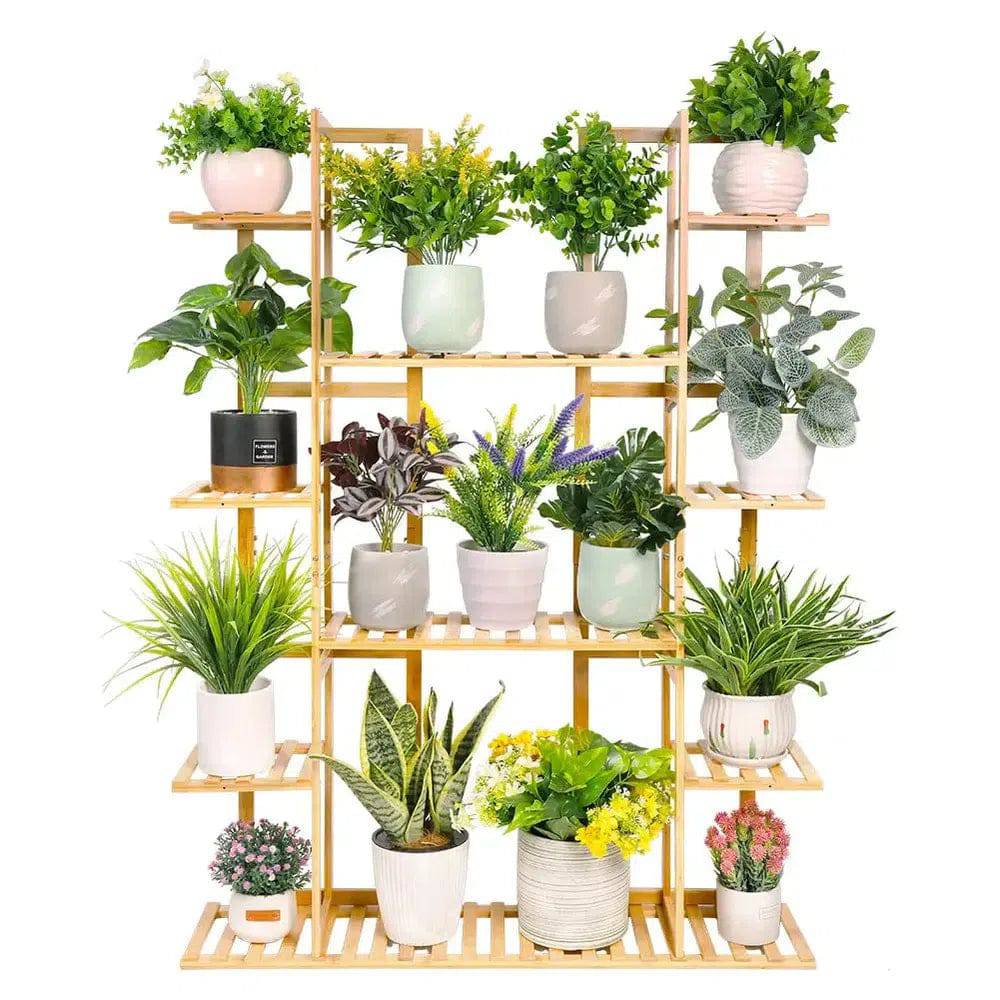 9-Tier Bamboo Plant Stand | Living Room | Luvasmr - Satisfyingly Organised