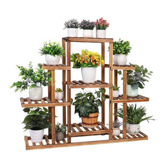 9-Tier Solid Pine Wood Plant Stand | Living Room | Luvasmr - Satisfyingly Organised