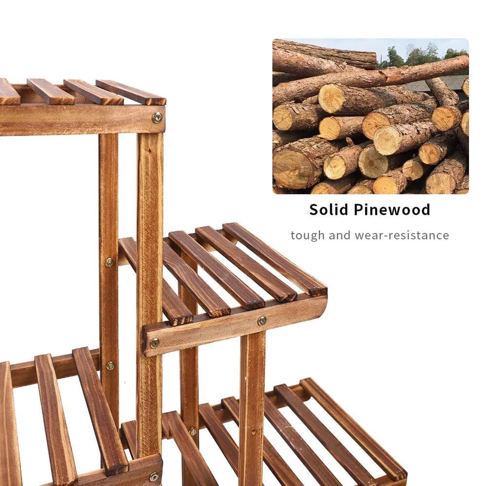 9-Tier Solid Pine Wood Plant Stand | Living Room | Luvasmr - Satisfyingly Organised