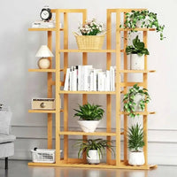 Bamboo 9-Tier Plant Stand & Storage Shelf | Living Room | Luvasmr - Satisfyingly Organised