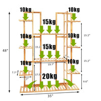 Bamboo 9-Tier Plant Stand & Storage Shelf | Living Room | Luvasmr - Satisfyingly Organised