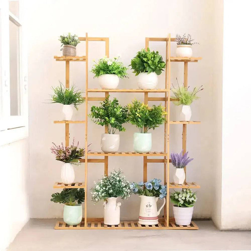 Bamboo 9-Tier Plant Stand & Storage Shelf | Living Room | Luvasmr - Satisfyingly Organised