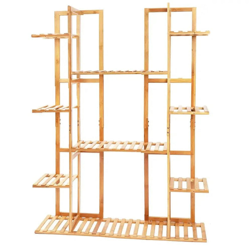 Bamboo 9-Tier Plant Stand & Storage Shelf | Living Room | Luvasmr - Satisfyingly Organised