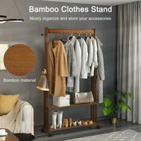 Bamboo Clothes Rack Stand with Wheels | Living Room | Luvasmr - Satisfyingly Organised