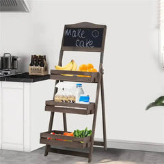 Folding 3-Tier Plant Stand with Chalkboard | Living Room | Luvasmr - Satisfyingly Organised
