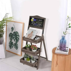 Folding 3-Tier Plant Stand with Chalkboard | Living Room | Luvasmr - Satisfyingly Organised