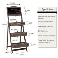 Folding 3-Tier Plant Stand with Chalkboard | Living Room | Luvasmr - Satisfyingly Organised