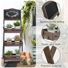 Folding 3-Tier Plant Stand with Chalkboard | Living Room | Luvasmr - Satisfyingly Organised