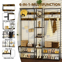 Hall Tree Coat Rack with Shoe Bench | Living Room | Luvasmr - Satisfyingly Organised