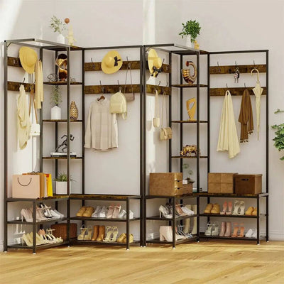 Hall Tree Coat Rack with Shoe Bench | Living Room | Luvasmr - Satisfyingly Organised