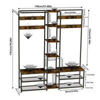 Hall Tree Coat Rack with Shoe Bench | Living Room | Luvasmr - Satisfyingly Organised
