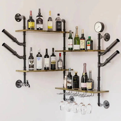 Industrial Pipe Bar Wall Liquor Shelf | Living Room | Luvasmr - Satisfyingly Organised