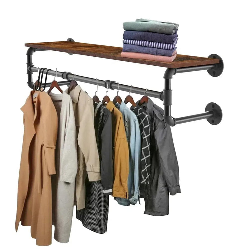 Industrial Pipe Clothes Rack with Shelf | Living Room | Luvasmr - Satisfyingly Organised