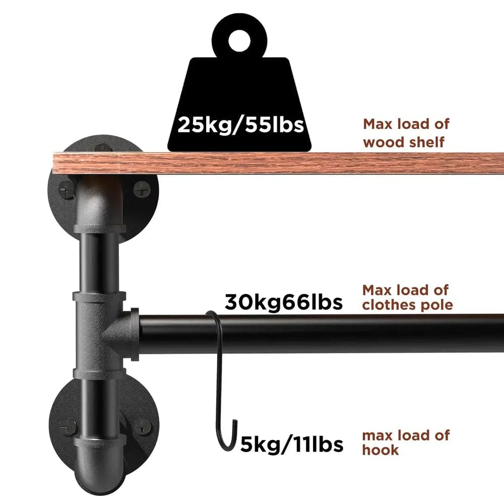 Industrial Pipe Clothes Rack with Shelf | Living Room | Luvasmr - Satisfyingly Organised