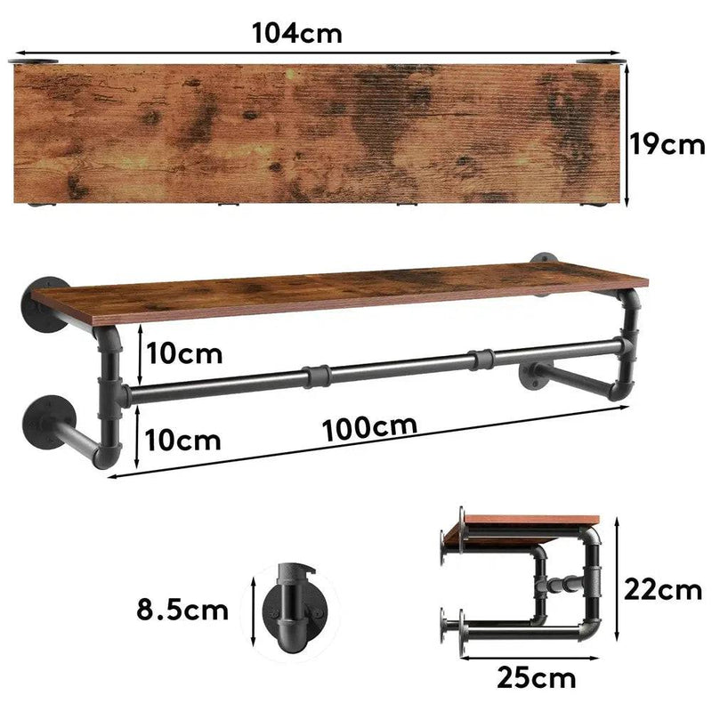 Industrial Pipe Clothes Rack with Shelf | Living Room | Luvasmr - Satisfyingly Organised