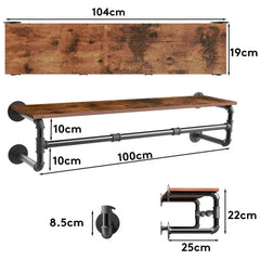 Industrial Pipe Clothes Rack with Shelf | Living Room | Luvasmr - Satisfyingly Organised