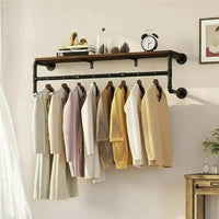 Industrial Pipe Clothes Rack with Shelf | Living Room | Luvasmr - Satisfyingly Organised