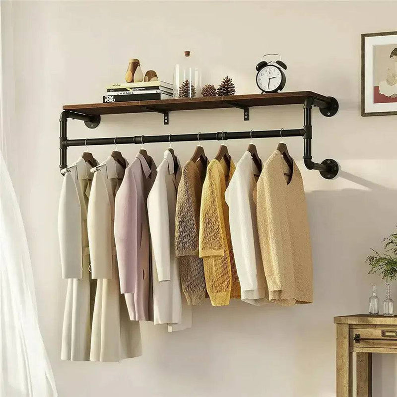 Industrial Pipe Clothes Rack with Shelf | Living Room | Luvasmr - Satisfyingly Organised