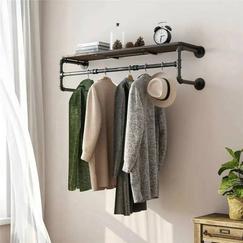 Industrial Pipe Clothes Rack with Shelf | Living Room | Luvasmr - Satisfyingly Organised