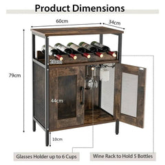 Industrial Wine Bar Cabinet Kitchen Storage Sideboard | Living Room | Luvasmr - Satisfyingly Organised