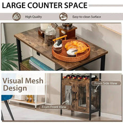 Industrial Wine Bar Cabinet Kitchen Storage Sideboard | Living Room | Luvasmr - Satisfyingly Organised