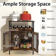 Industrial Wine Bar Cabinet Kitchen Storage Sideboard | Living Room | Luvasmr - Satisfyingly Organised